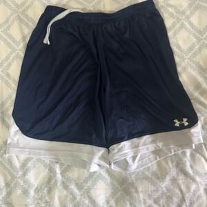 Under Armour Dark Blue and White Sports Shorts